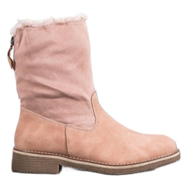 Forever Folie Botas com haste enrolada rosa