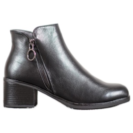 J. Star Botas quentes com couro ecológico preto