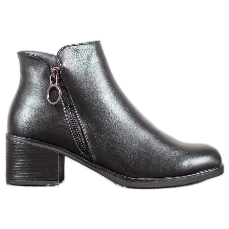 J. Star Botas quentes com couro ecológico preto