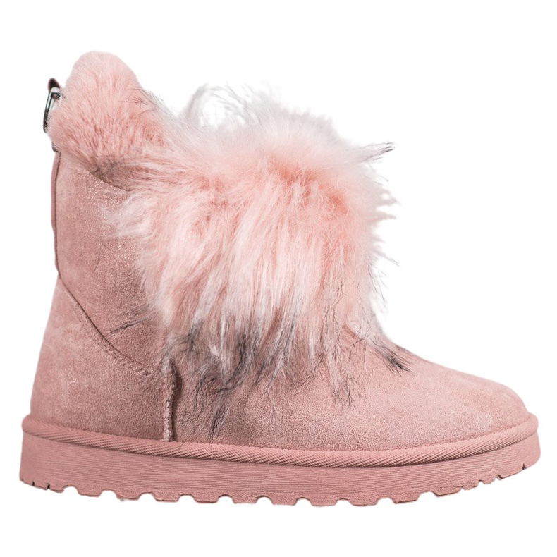 Bella Paris Botas de neve com pele rosa