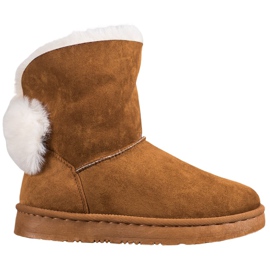 Bella Paris Botas de neve com pompons castanho