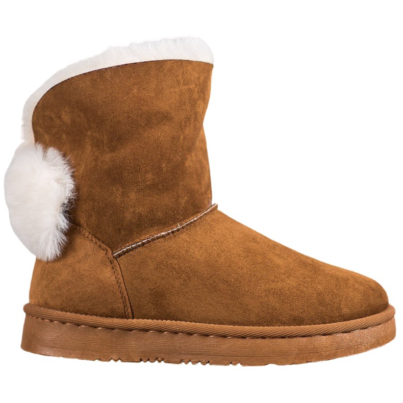Bella Paris Botas de neve com pompons castanho