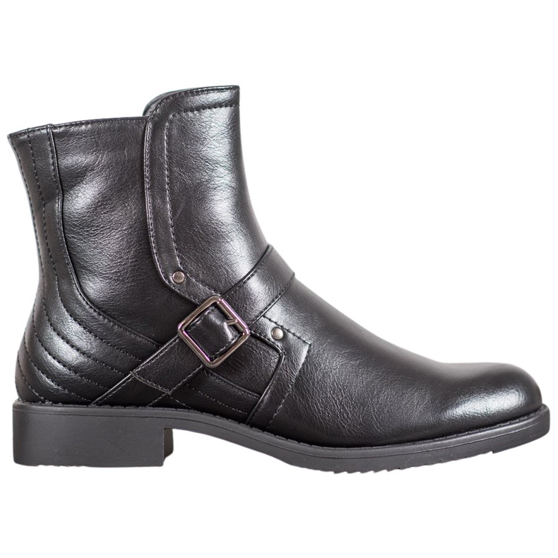 J. Star Botas de salto plano preto