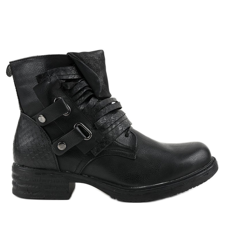 Botas pretas com isolamento achatado FM563 preto Botas pretas com isolamento achatado FM563 preto