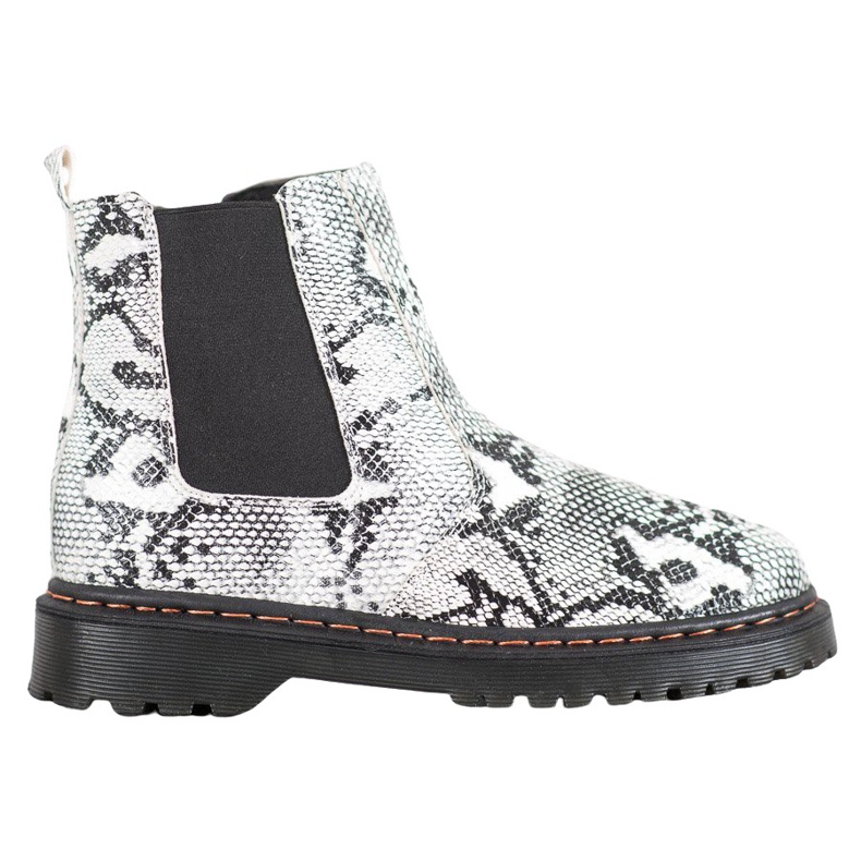 SHELOVET Chelsea Boots na plataforma branco preto