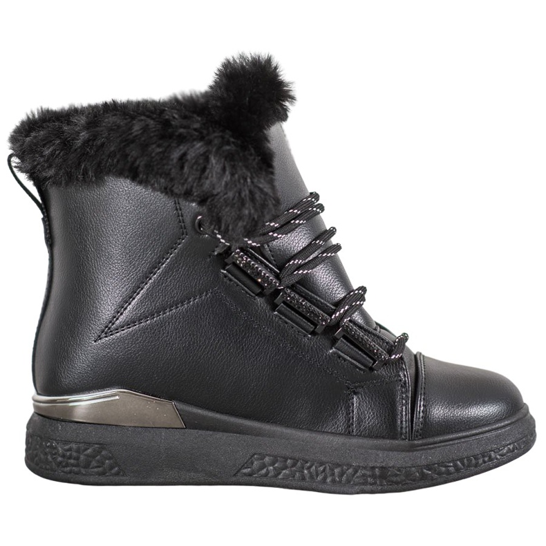 Bella Paris Botas de neve pretas preto