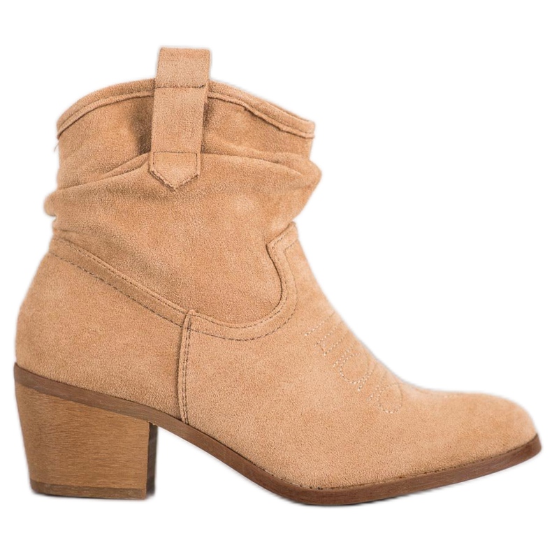 Super Mode Botas de cowboy confortáveis ​​em um poste castanho