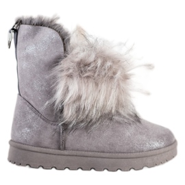 Bella Paris Botas de neve com pele cinza