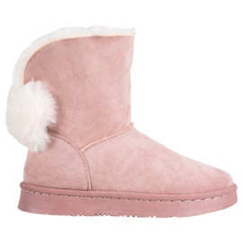 Bella Paris Botas de neve com pompons rosa