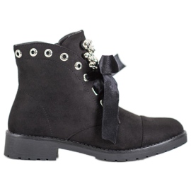 Bella Paris Botas Com Laço Decorativo preto Bella Paris Botas Com Laço Decorativo preto