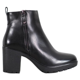 Bella Paris Botas de couro ecológicas casuais preto Bella Paris Botas de couro ecológicas casuais preto
