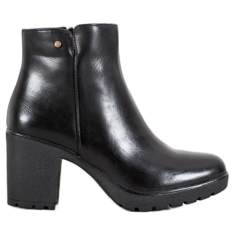 Bella Paris Botas de couro ecológico preto