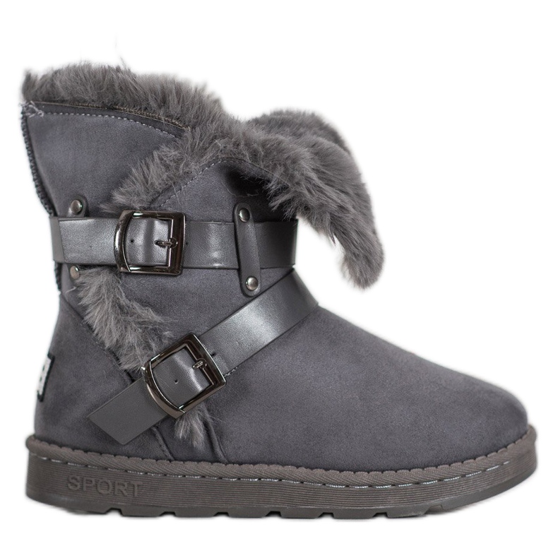 Bona Mukluki de camurça com listras cinza