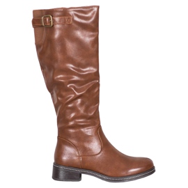 Abloom Botas de cano alto com zircônia cúbica marrom