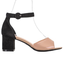 Bombas VINCEZA elegantes marrom preto