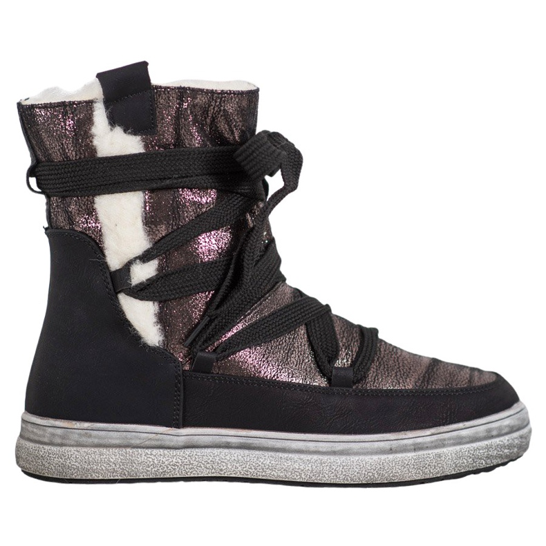 SDS Botas de neve quentes castanho preto