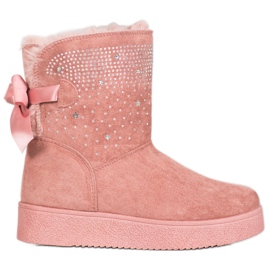 SHELOVET Mukluki com Zircônia Cúbica rosa