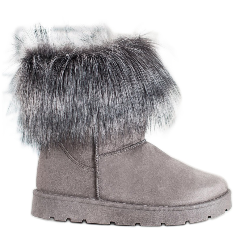 SHELOVET Mukluki cinza com pele