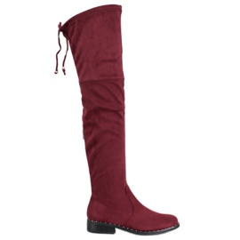 Seastar Botas rasas de camurça vermelho