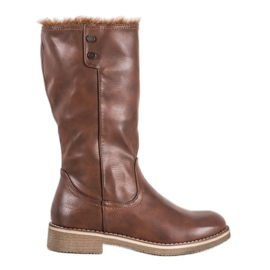 SDS Botas com haste enrolada castanho