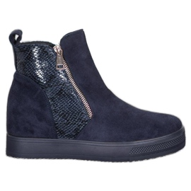 Bestelle Botas com padrão de cobra azul Bestelle Botas com padrão de cobra azul