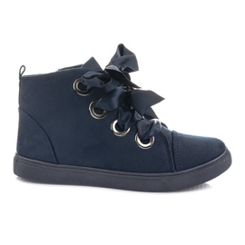 Botas de camurça com arcos TL0147 Azul marinho preto