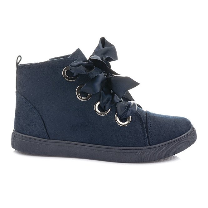 Botas de camurça com arcos TL0147 Azul marinho preto