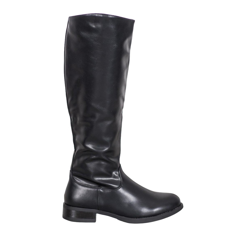 SHELOVET Botas de couro ecológicas casuais preto