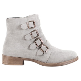 Sergio Leone Botas de camurça com fivelas cinza