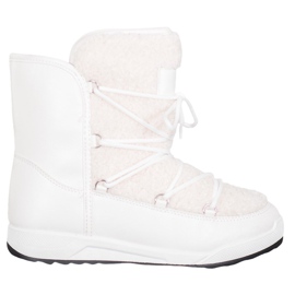 Small Swan Botas de inverno com pele de carneiro branco