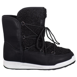 Small Swan Botas de inverno com pele de carneiro preto