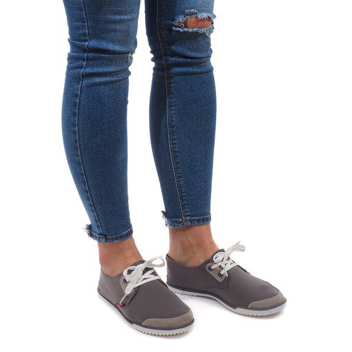 Tênis Lycra CC8518 Cinza Lace-Up Tênis Lycra CC8518 Cinza Lace-Up