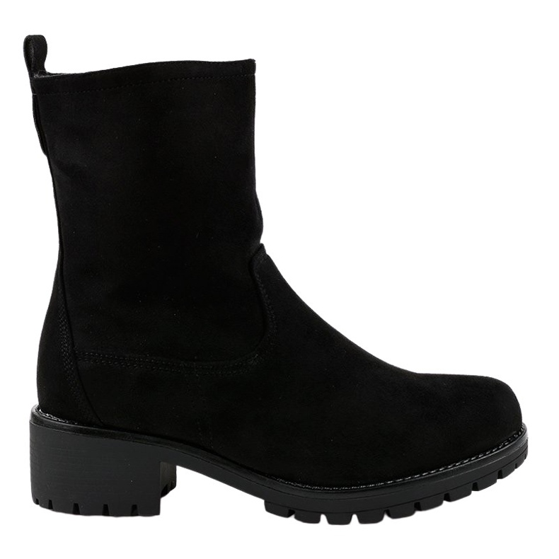 Botas altas de camurça preta 8B905 preto