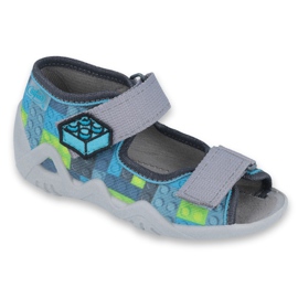 Calçado infantil amarelo Befado 250P093 azul cinza multicolorido