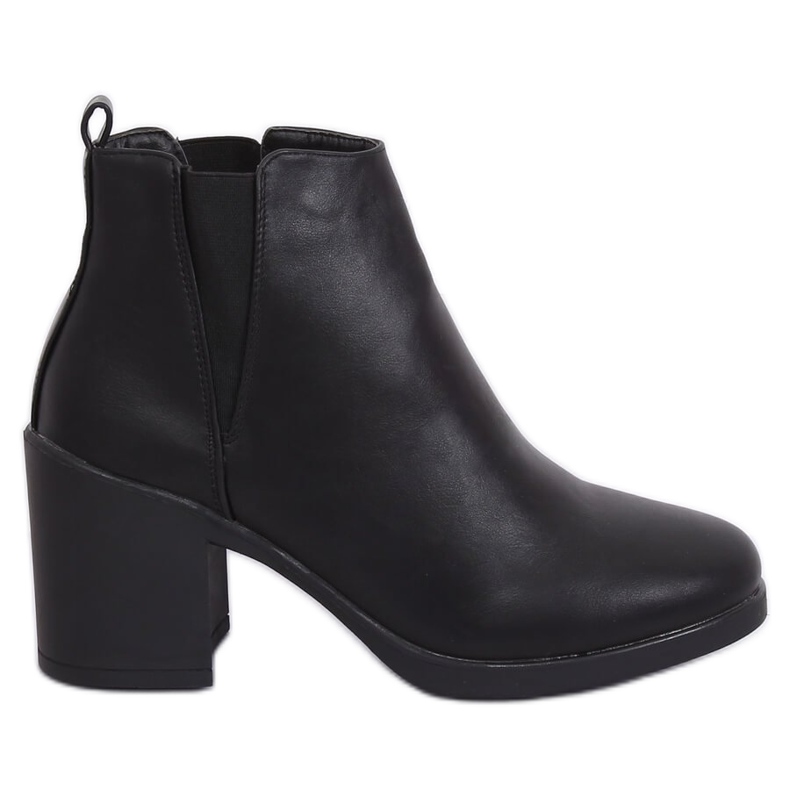 Botas pretas de salto alto por Emily Black preto