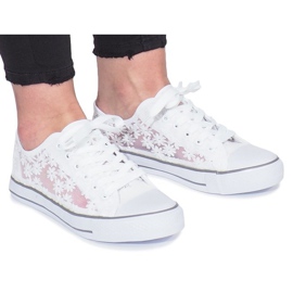 Impressione os tênis bege com aberturas branco Impressione os tênis bege com aberturas branco