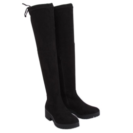 Botas acima do joelho no protetor preto NC711 Preto