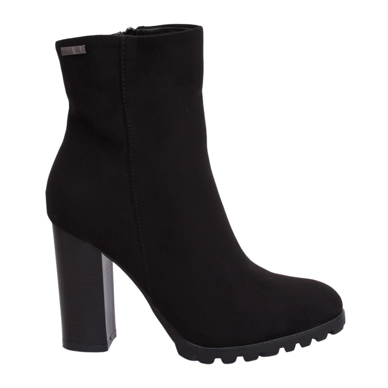 Botas com salto estável preto 5247 Preto
