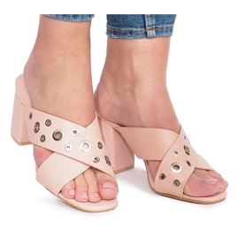 Chinelos de salto alto rosa Faça um Movimento