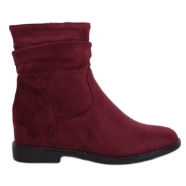 Botas com salto oculto 2C8AX7680-1 Borgonha vermelho Botas com salto oculto 2C8AX7680-1 Borgonha vermelho