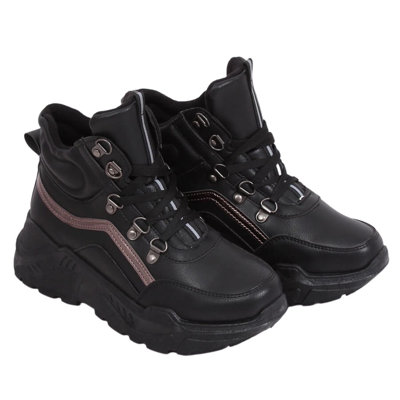 Sapatos esportivos pretos de tornozelo alto B0012-SP Preto