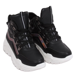 Sapatos esportivos pretos de tornozelo alto RB-3348 Preto