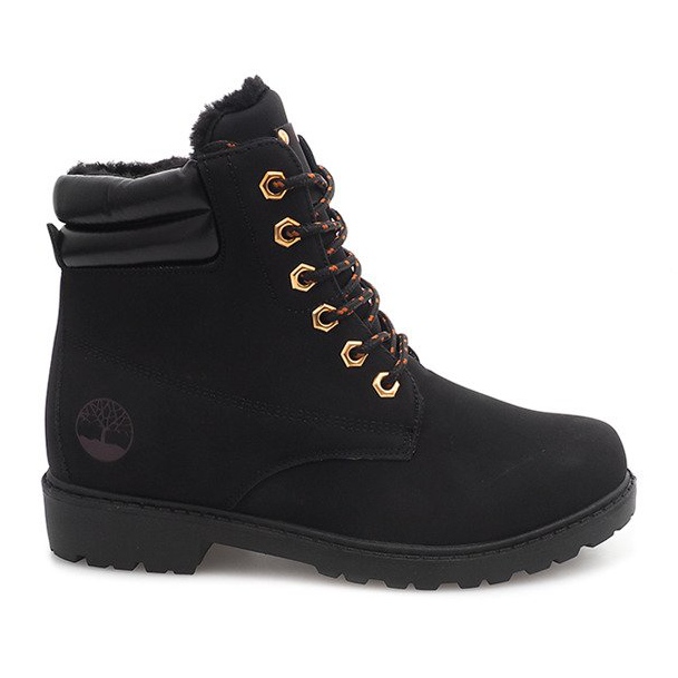 Botas de madeira isoladas BED01 pretas preto