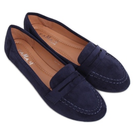 Mocassins azul marinho feminino B2030 Dk Blue azul-marinho