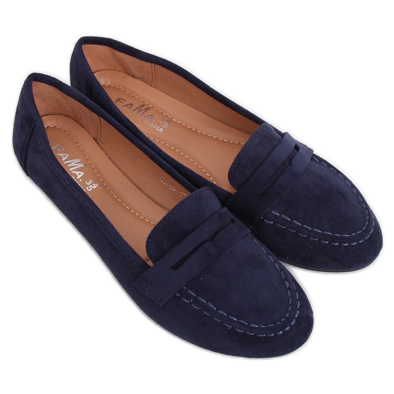 Mocassins azul marinho feminino B2030 Dk Blue