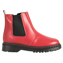 SHELOVET Chelsea Boots na plataforma vermelho