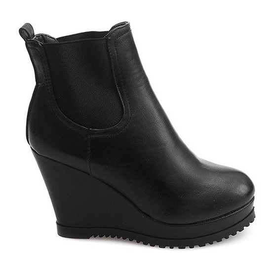 Cunhas 9298 Botas pretas em cunha preto