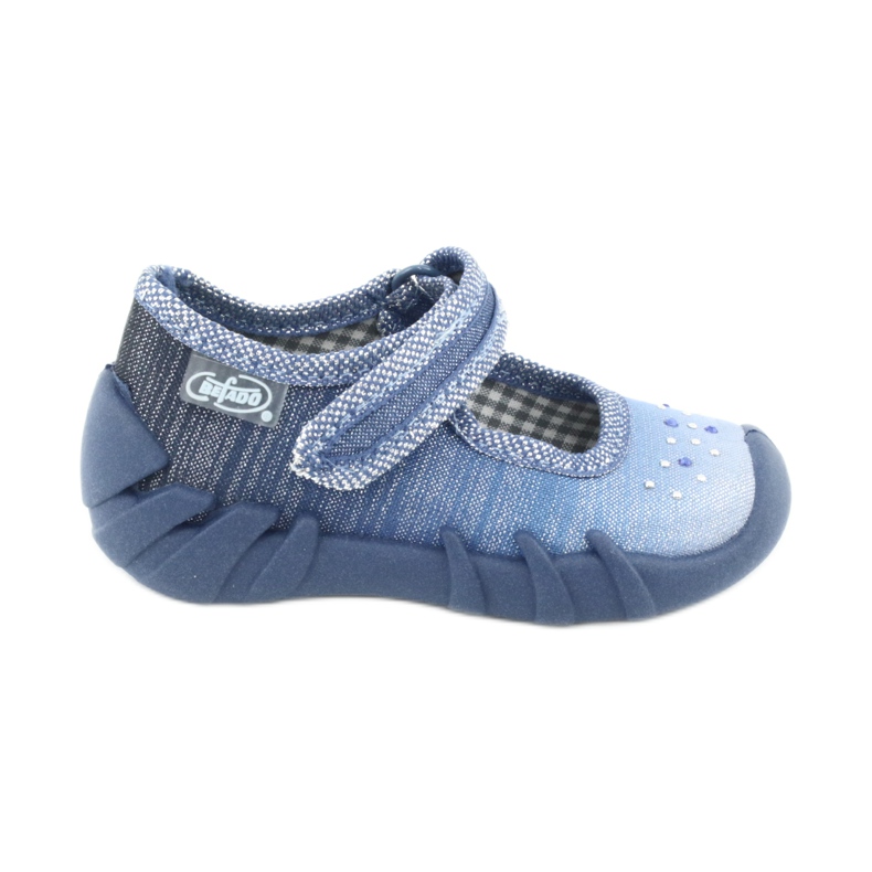 Calçados infantis Befado com zircões 109P186 azul cinza