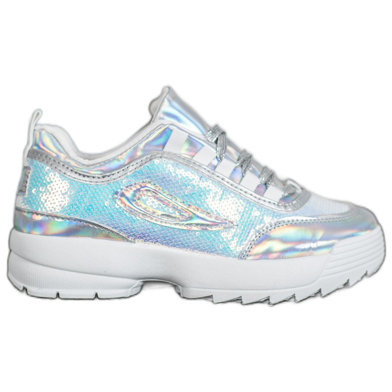 SHELOVET Tênis Com Lantejoulas branco cinza