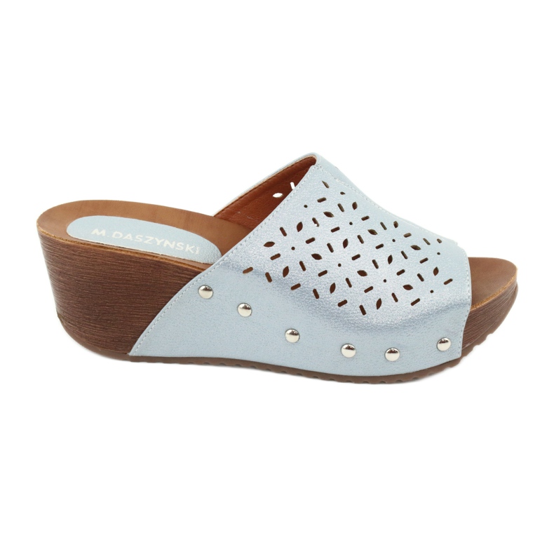 M.Daszyński Chinelos femininos Daszyński SA144-8 azul